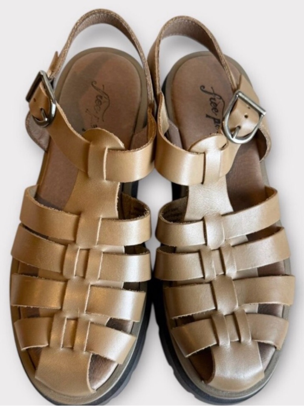 New! Free People Delaney Fisherman Platforms in Dark Sand in Sz 38 / US7.5 - Picture 9 of 9